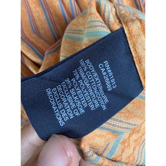 Robert Graham Striped Button Up‎ Dress Shirt Orange Blue Red Green Mens Large - Picture 6 of 10